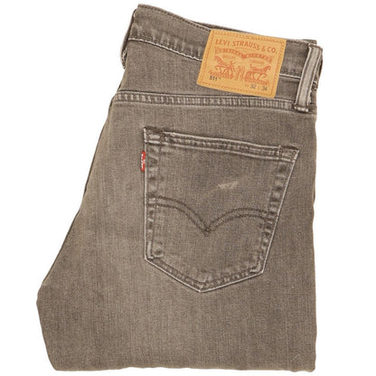 Levi's 511 Men Grey Straight Slim Stretch Jeans W32 L34