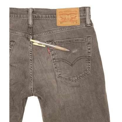 Levi's 511 Men Grey Straight Slim Stretch Jeans W32 L34