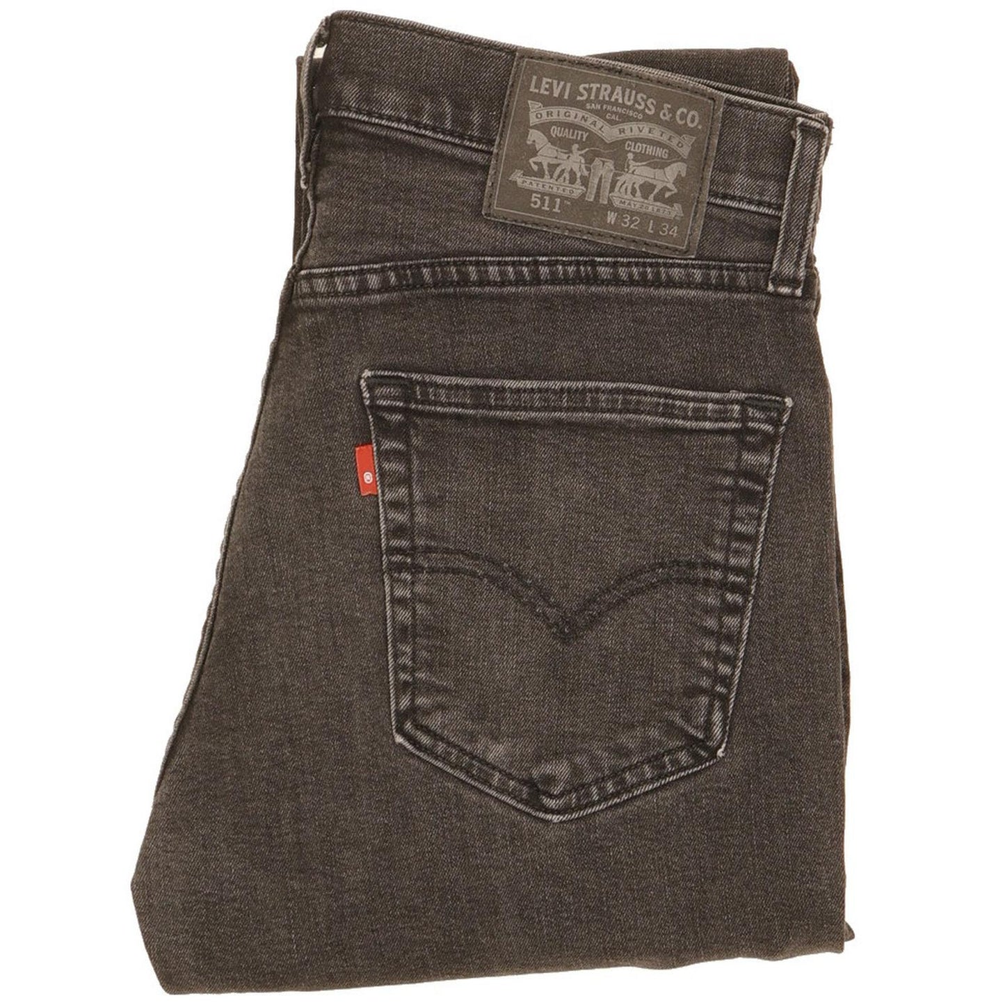 Levi's 511 Men Black Straight Slim Stretch Jeans W32 L32