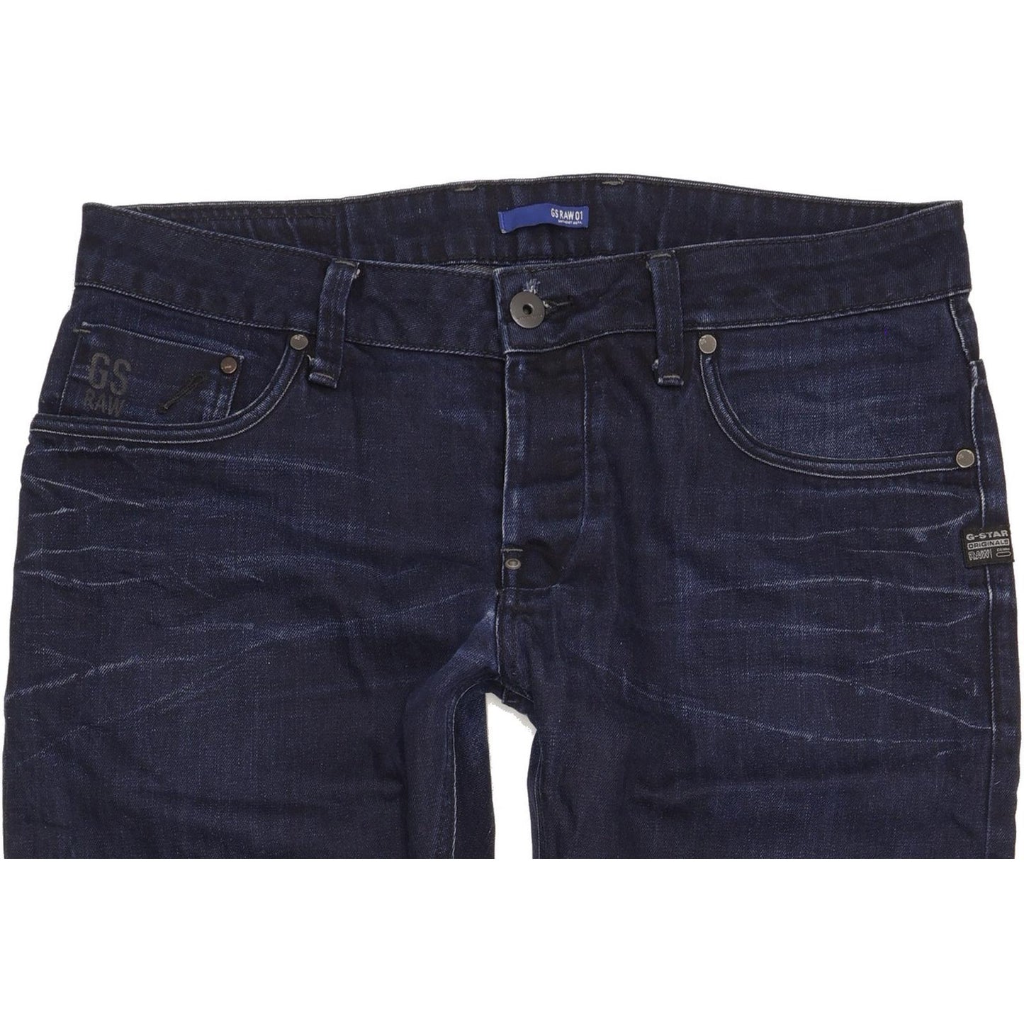 G-Star Attacc Men Navy Straight Slim Jeans W34 L31