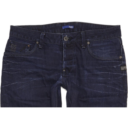 G-Star Attacc Men Navy Straight Slim Jeans W34 L31