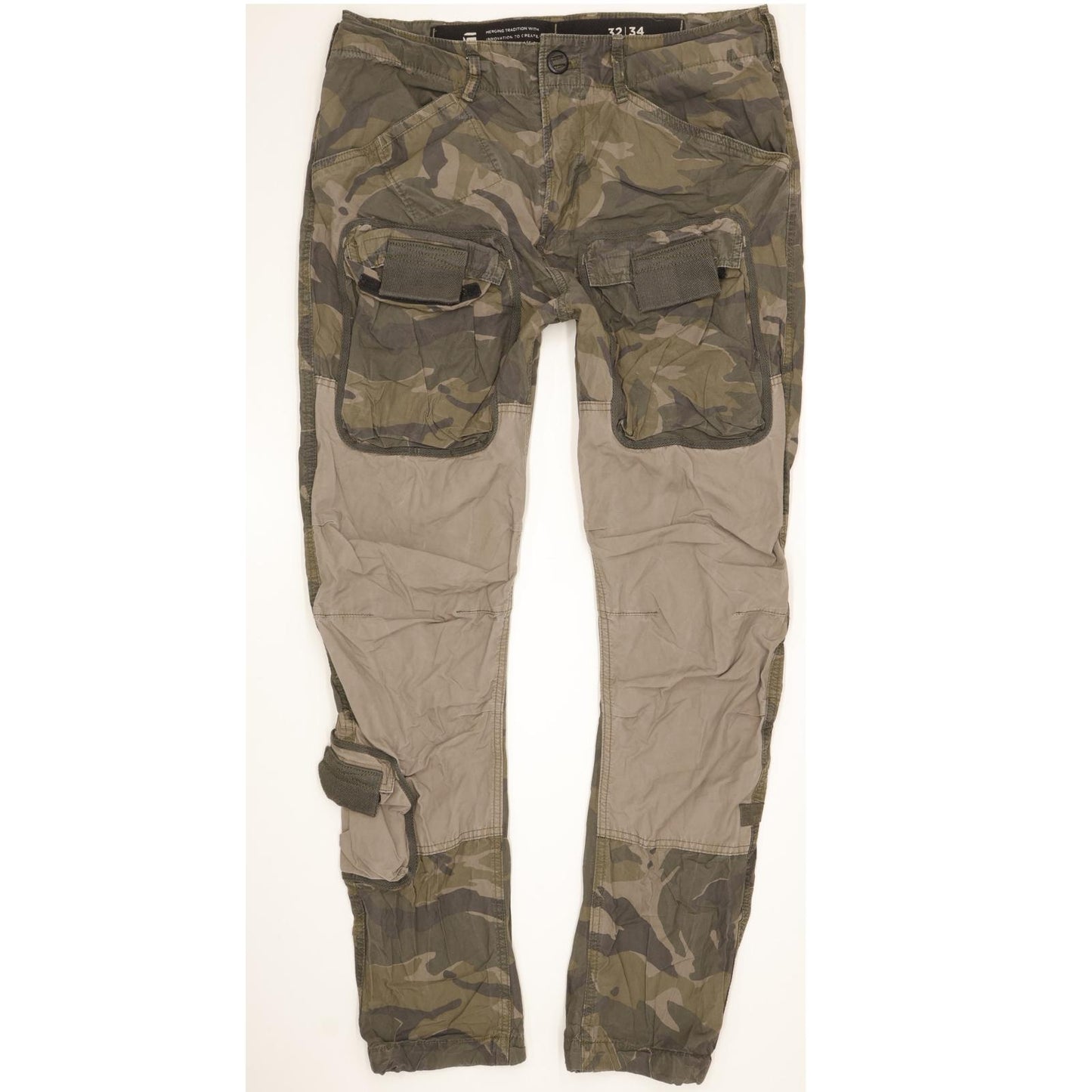 G-Star 3D Cargo Men Green Tapered Loose Jeans W32 L34