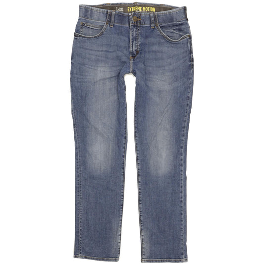 Lee Men Blue Tapered Regular Stretch Jeans W34 L31