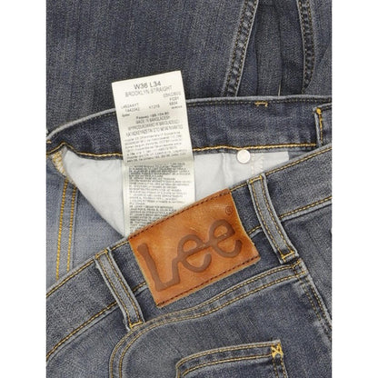 Lee Brooklyn Men Blue Straight Regular Stretch Jeans W36 L34