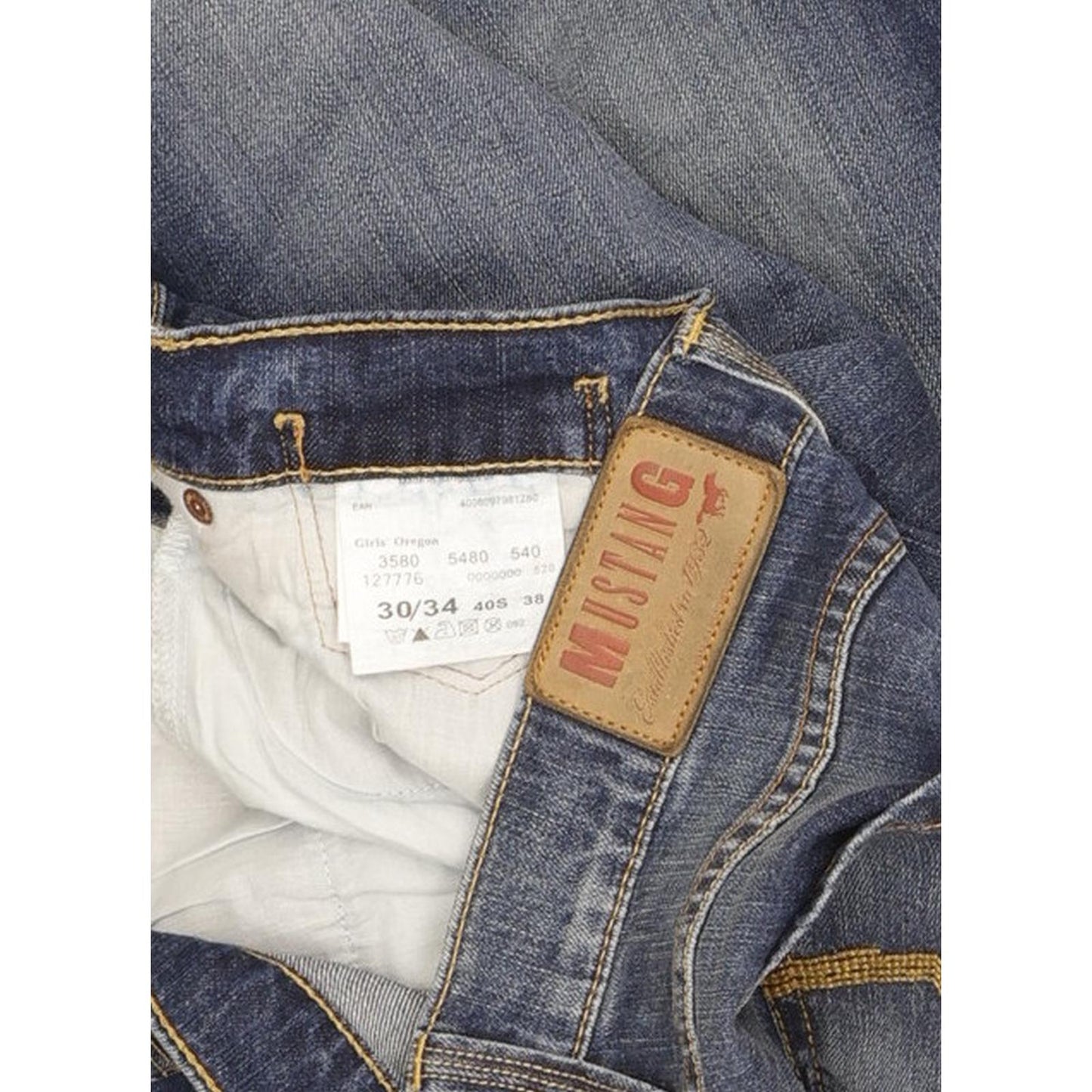 Mustang Oregon Women Blue Straight Slim Stretch Jeans W30 L34