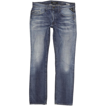 Replay Waitom Men Blue Straight Regular Jeans W32 L32