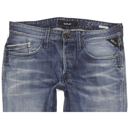 Replay Waitom Men Blue Straight Regular Jeans W32 L32