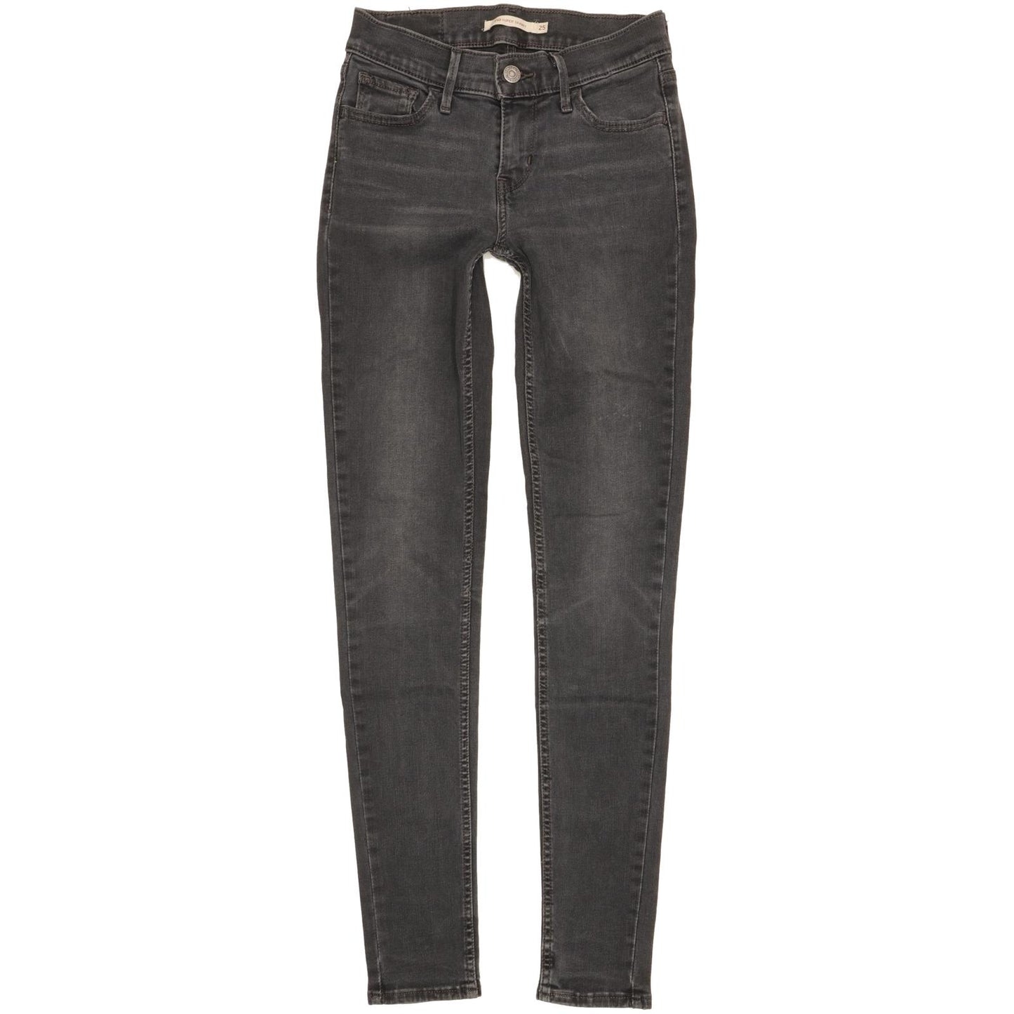 Levi's 710 Super Women Black Skinny Slim Stretch Jeans W25 L30