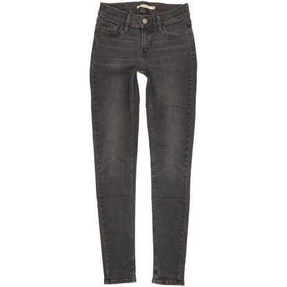 Levi's 710 Super Women Black Skinny Slim Stretch Jeans W25 L30