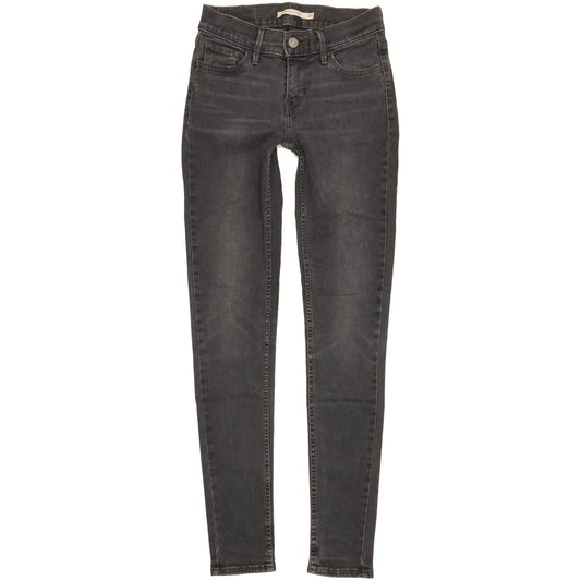 Levi's 710 Super Women Black Skinny Slim Stretch Jeans W25 L30
