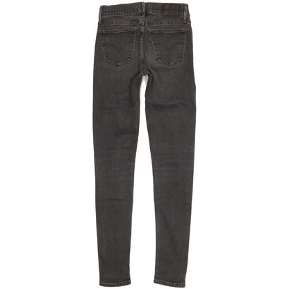 Levi's 710 Super Women Black Skinny Slim Stretch Jeans W25 L30