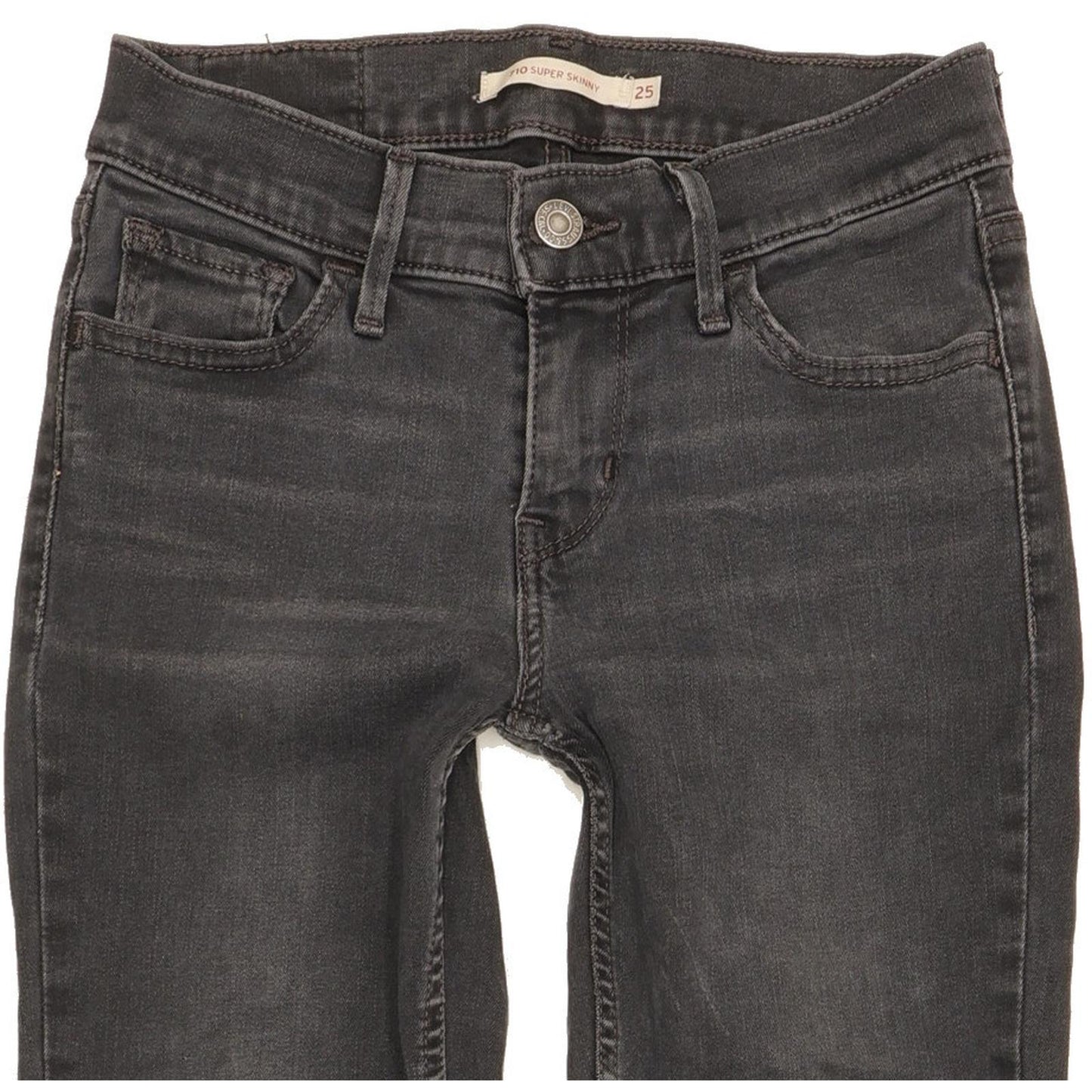 Levi's 710 Super Women Black Skinny Slim Stretch Jeans W25 L30