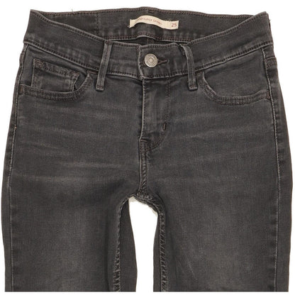 Levi's 710 Super Women Black Skinny Slim Stretch Jeans W25 L30