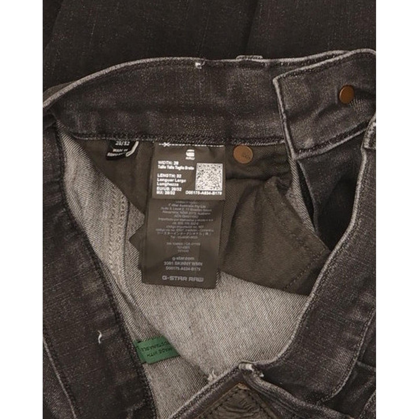 G-Star 3301 Women Black Skinny Slim Stretch Jeans W28 L32