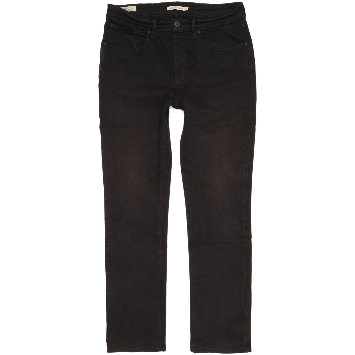 Levi's 724 Black Straight Slim Stretch Jeans High Waisted W31 L30