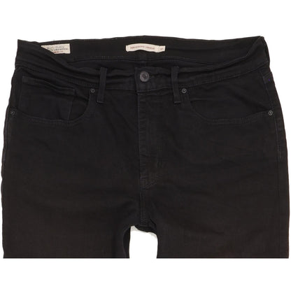 Levi's 724 Black Straight Slim Stretch Jeans High Waisted W31 L30