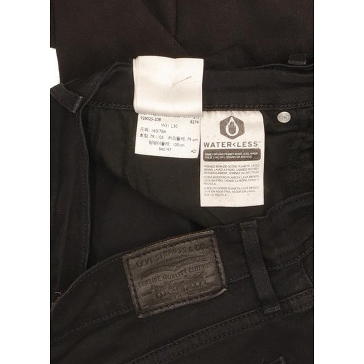 Levi's 724 Black Straight Slim Stretch Jeans High Waisted W31 L30