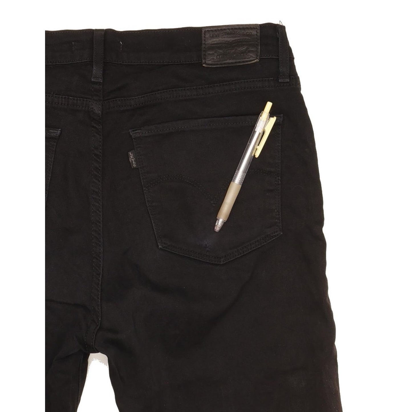 Levi's 724 Black Straight Slim Stretch Jeans High Waisted W31 L30