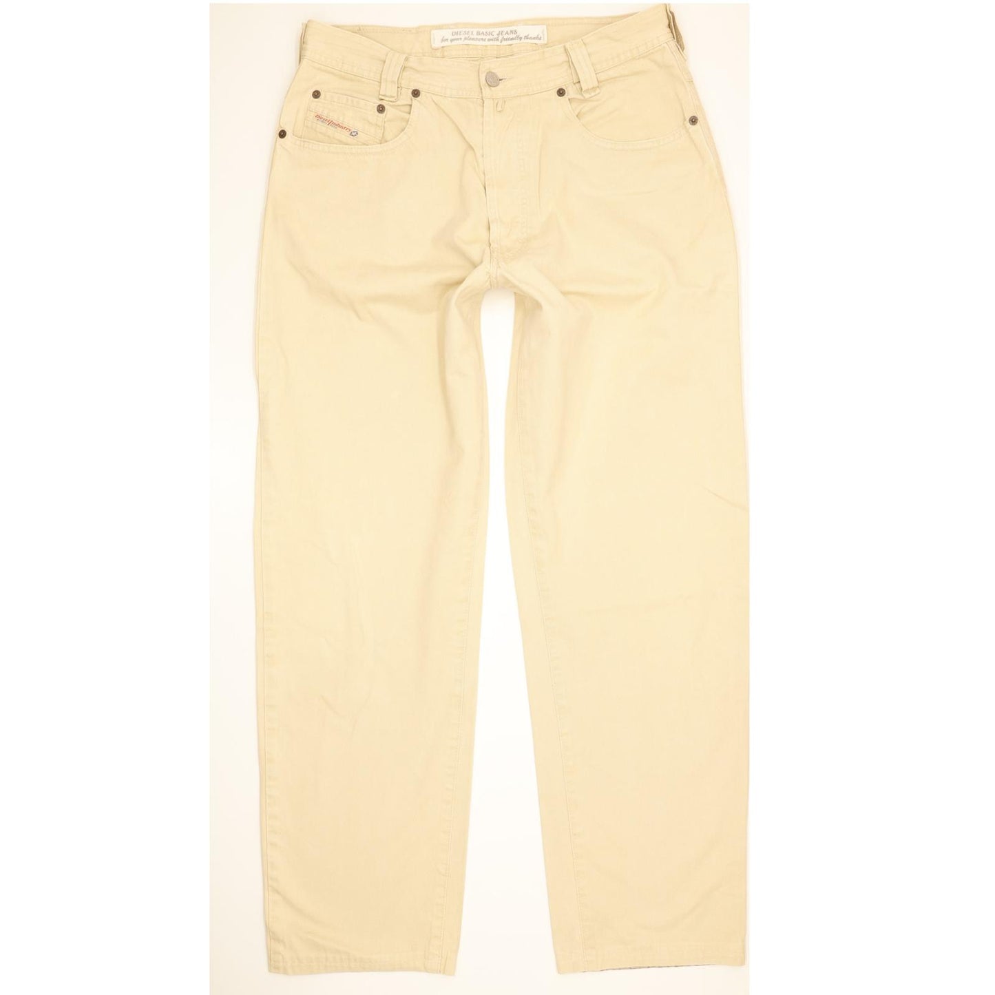 Diesel Saddle Baggy Men Beige Tapered Relaxed Jeans W33 L32