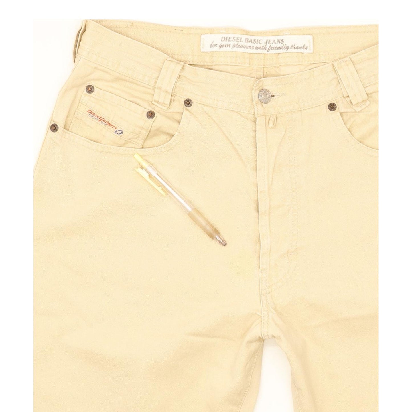 Diesel Saddle Baggy Men Beige Tapered Relaxed Jeans W33 L32