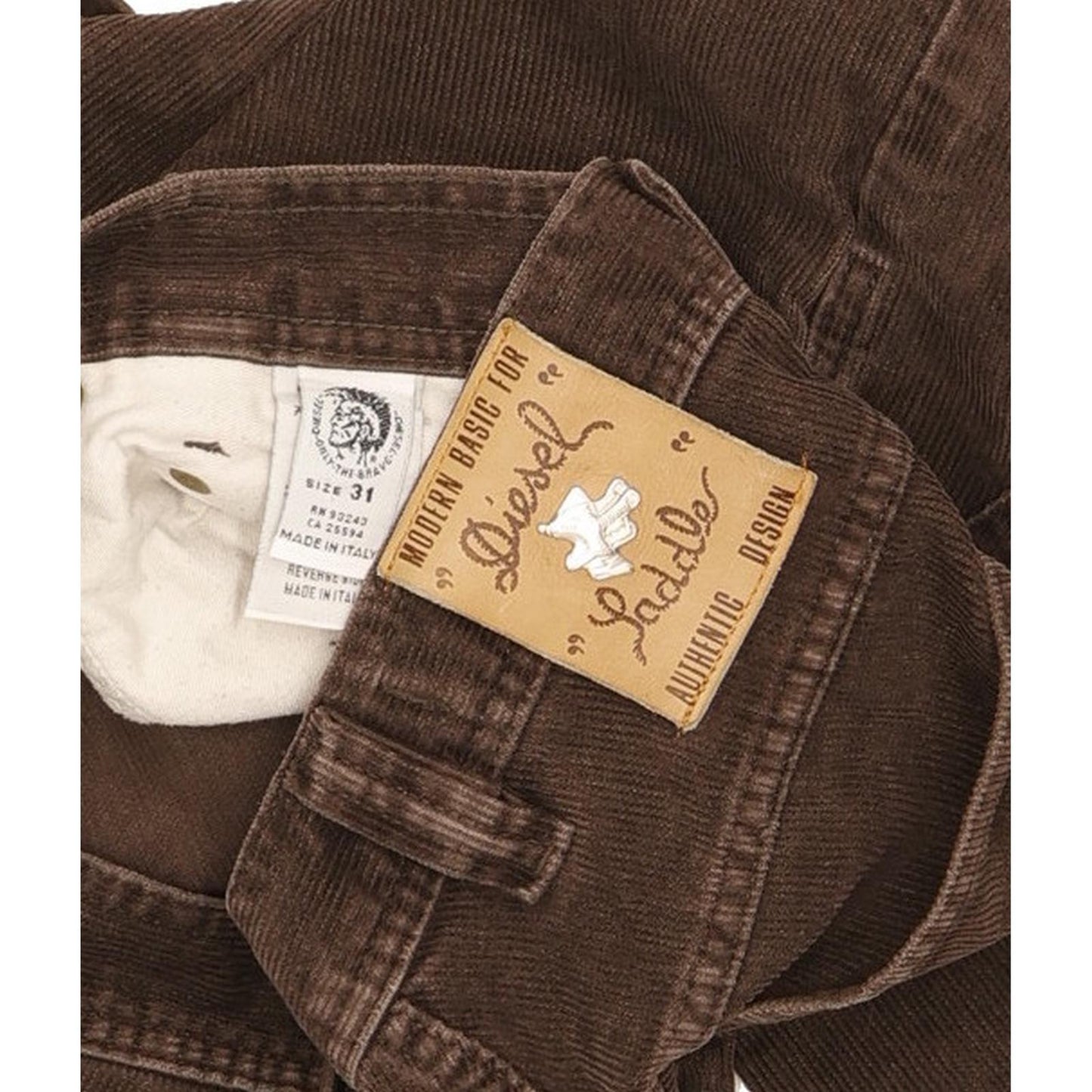 Diesel Saddle Men Brown Straight Regular Stretch Jeans W31 L31