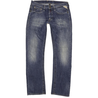 Replay Men Blue Straight Regular Jeans W33 L34