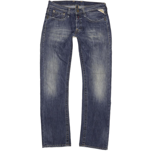Replay Men Blue Straight Regular Jeans W33 L34