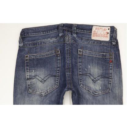 Replay Men Blue Straight Regular Jeans W33 L34