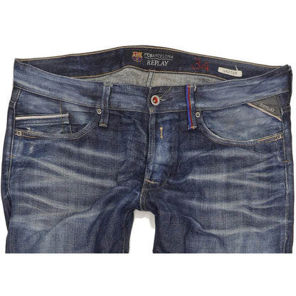 Replay Waitom Men Blue Straight Regular Jeans W34 L36