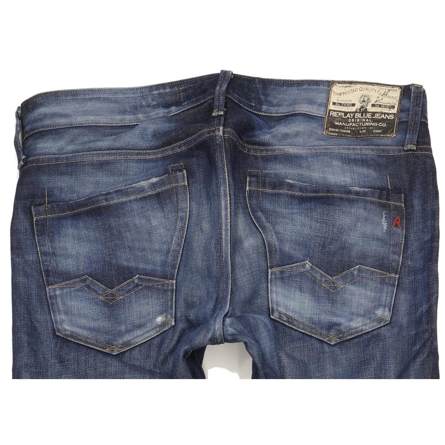 Replay Waitom Men Blue Straight Regular Jeans W34 L36