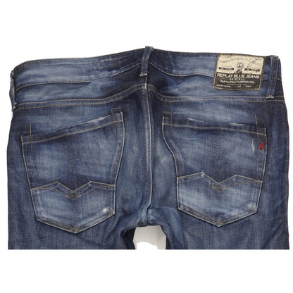 Replay Waitom Men Blue Straight Regular Jeans W34 L36