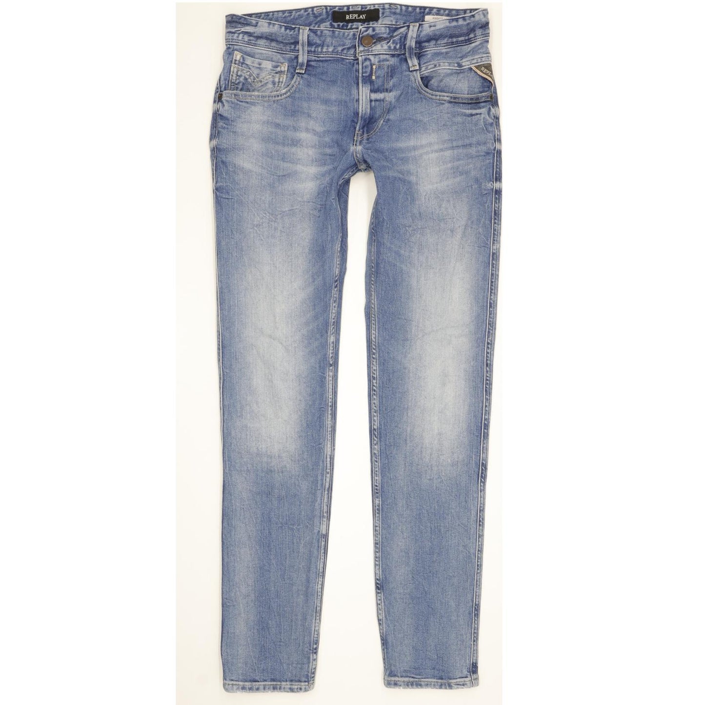 Replay Anbass Men Blue Skinny Slim Stretch Jeans W30 L31