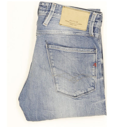 Replay Anbass Men Blue Skinny Slim Stretch Jeans W30 L31