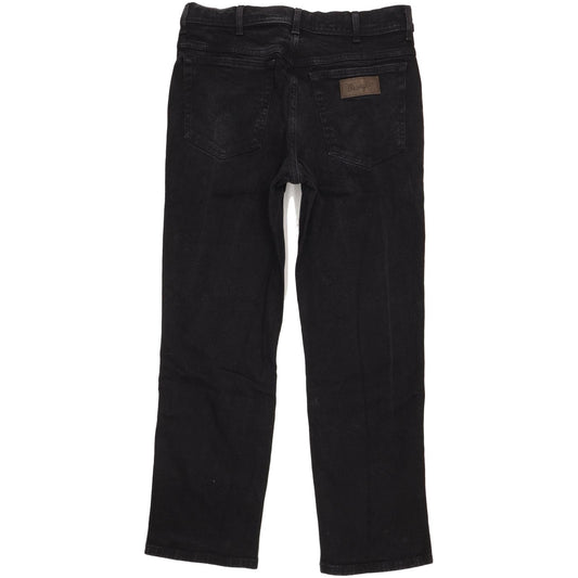 Wrangler Texas Men Black Straight Regular Stretch Jeans W34 L30