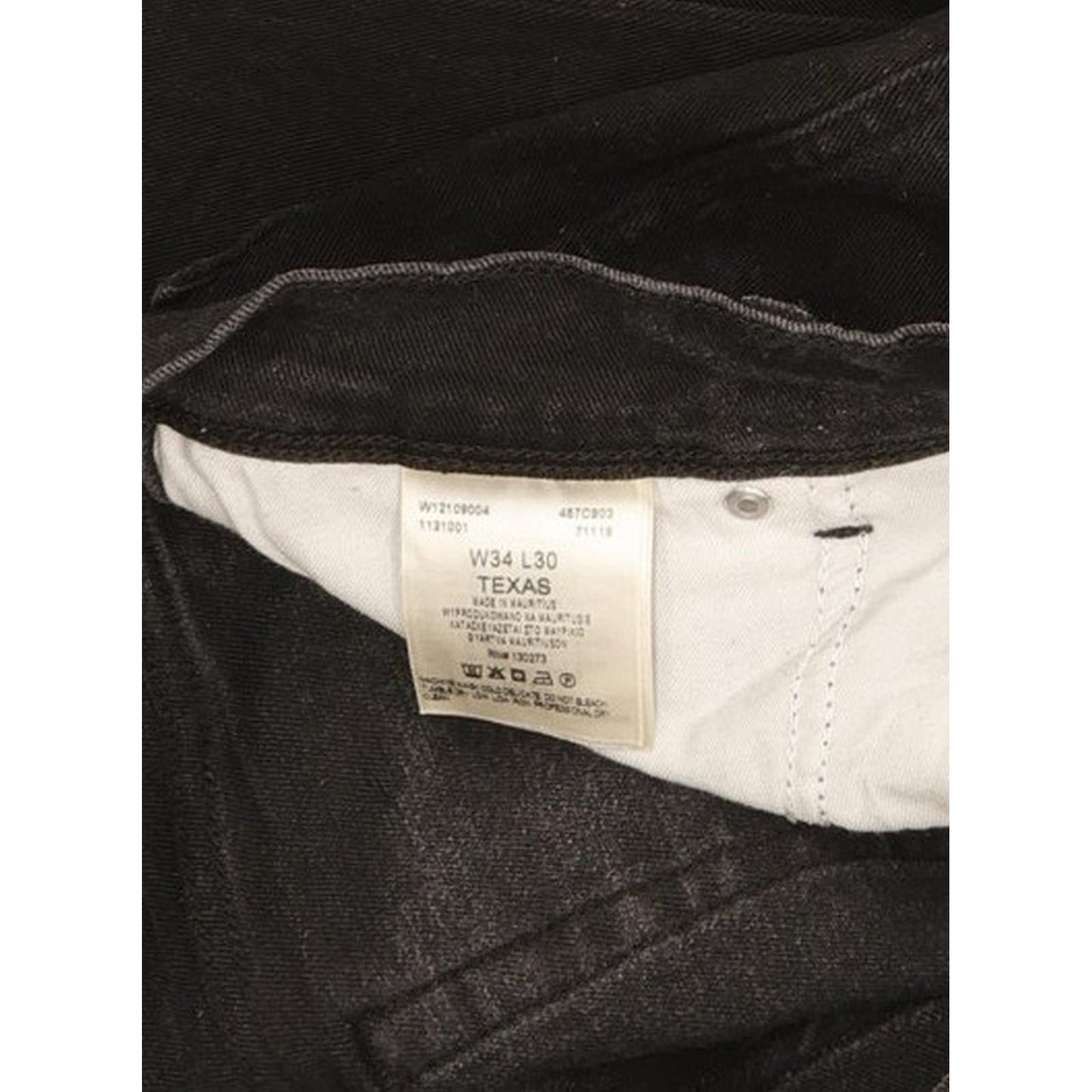 Wrangler Texas Men Black Straight Regular Stretch Jeans W34 L30