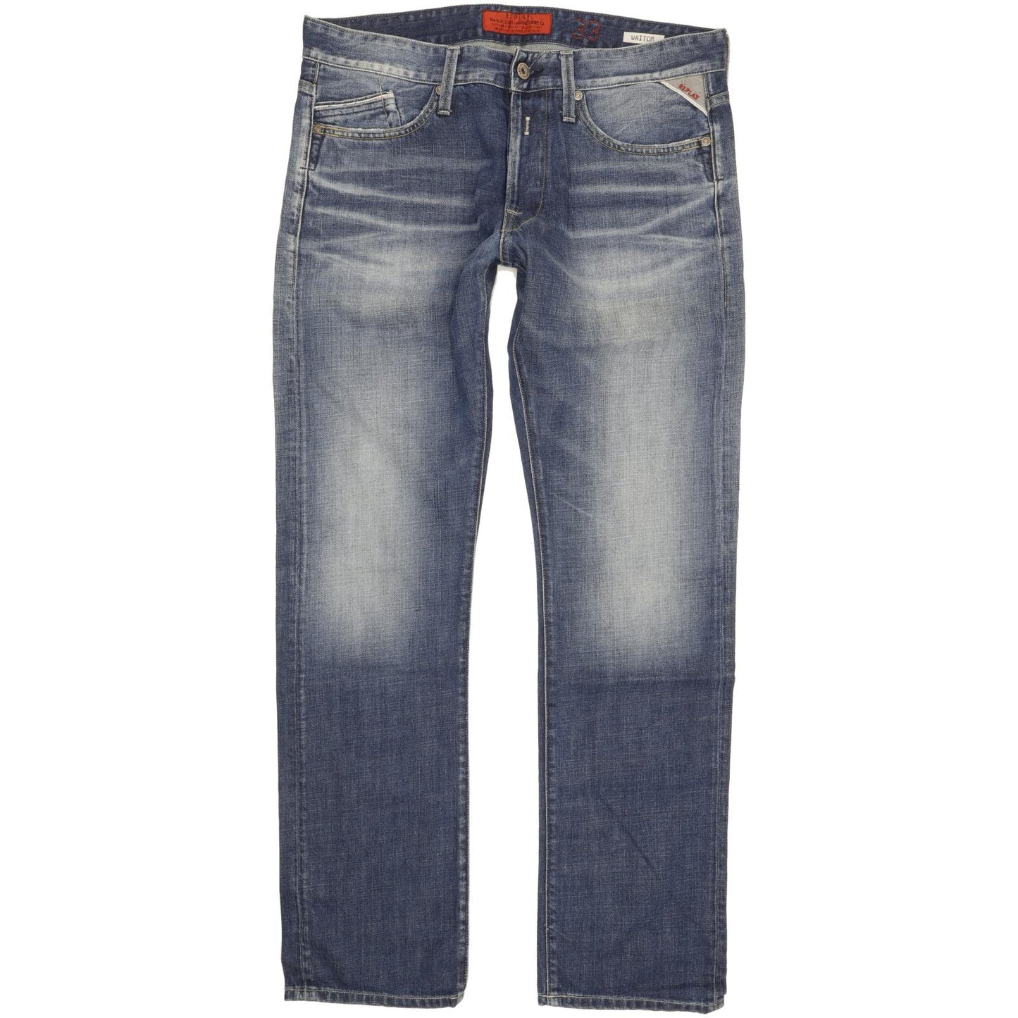 Replay Waitom Men Blue Straight Regular Jeans W33 L32