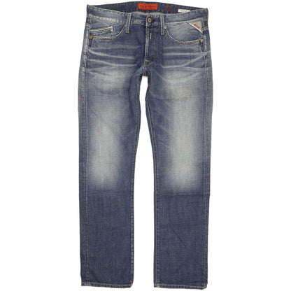 Replay Waitom Men Blue Straight Regular Jeans W33 L32