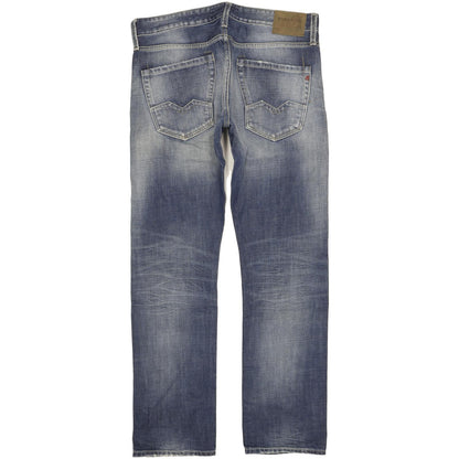 Replay Waitom Men Blue Straight Regular Jeans W33 L32