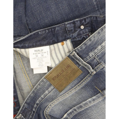 Replay Waitom Men Blue Straight Regular Jeans W33 L32