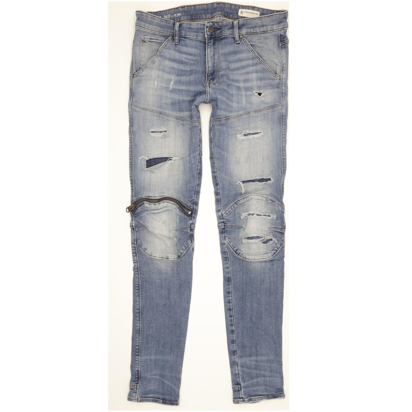 G-Star 5620 3D Men Blue Skinny Slim Stretch Jeans W32 L34