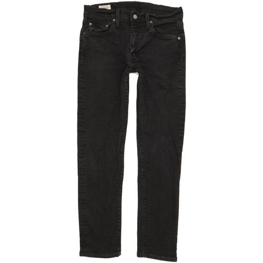 Levi's 502 Men Black Tapered Regular Stretch Jeans W30 L30