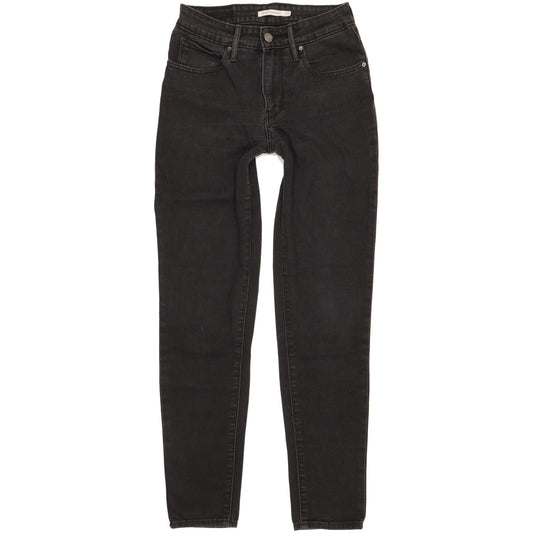 Levi's 721 Women Black Skinny Slim Stretch Jeans W27 L30