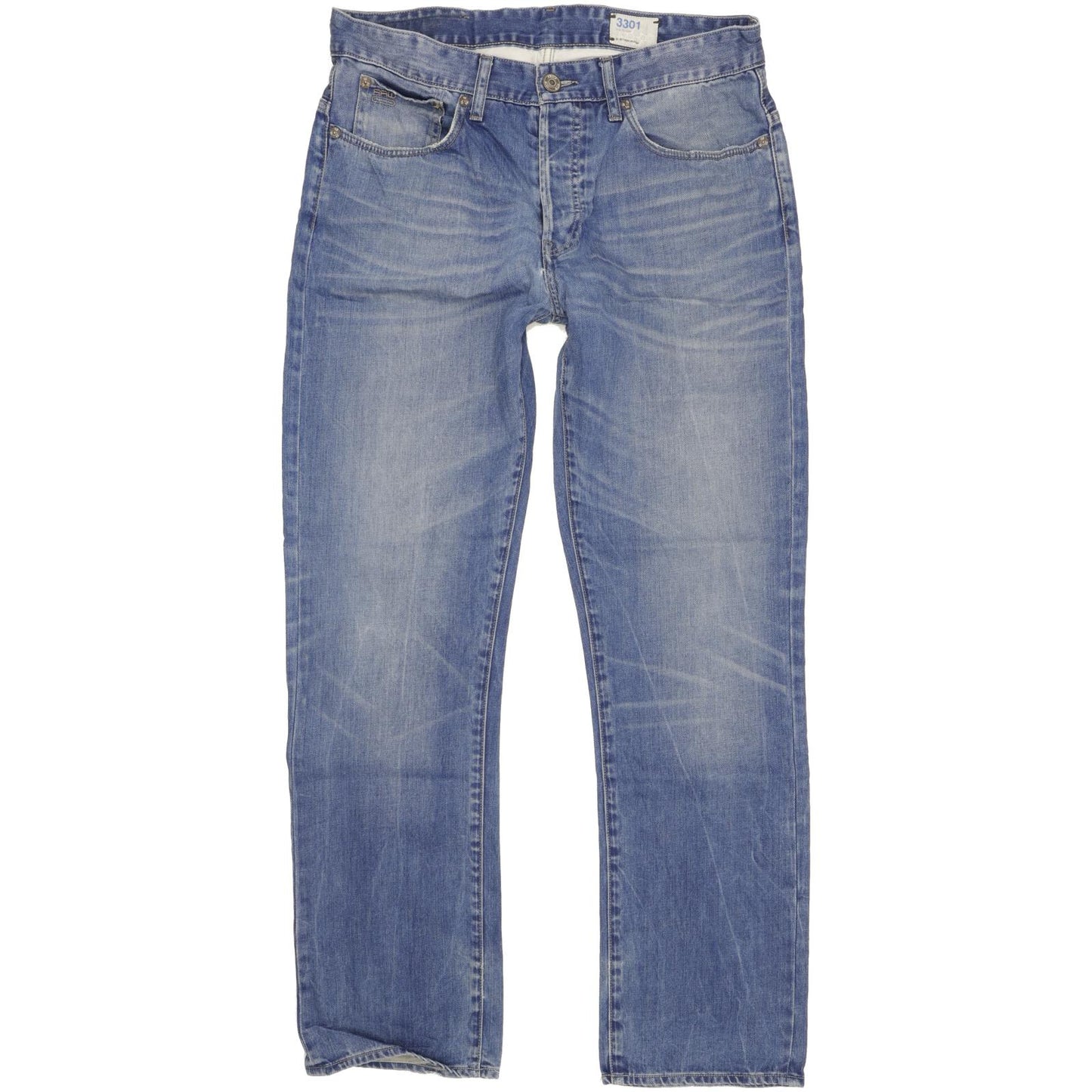 G-Star 3301 Men Blue Straight Regular Jeans W33 L31