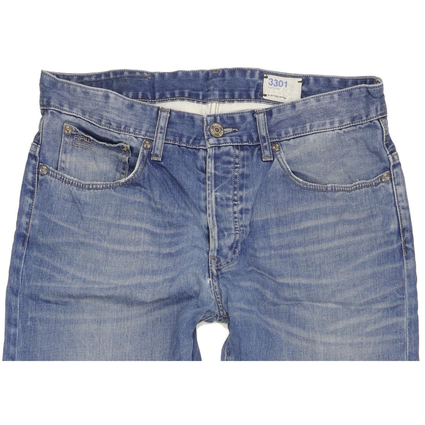G-Star 3301 Men Blue Straight Regular Jeans W33 L31