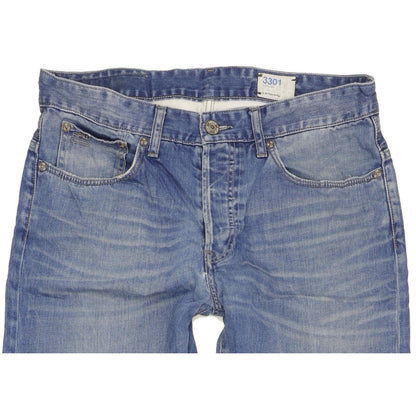 G-Star 3301 Men Blue Straight Regular Jeans W33 L31