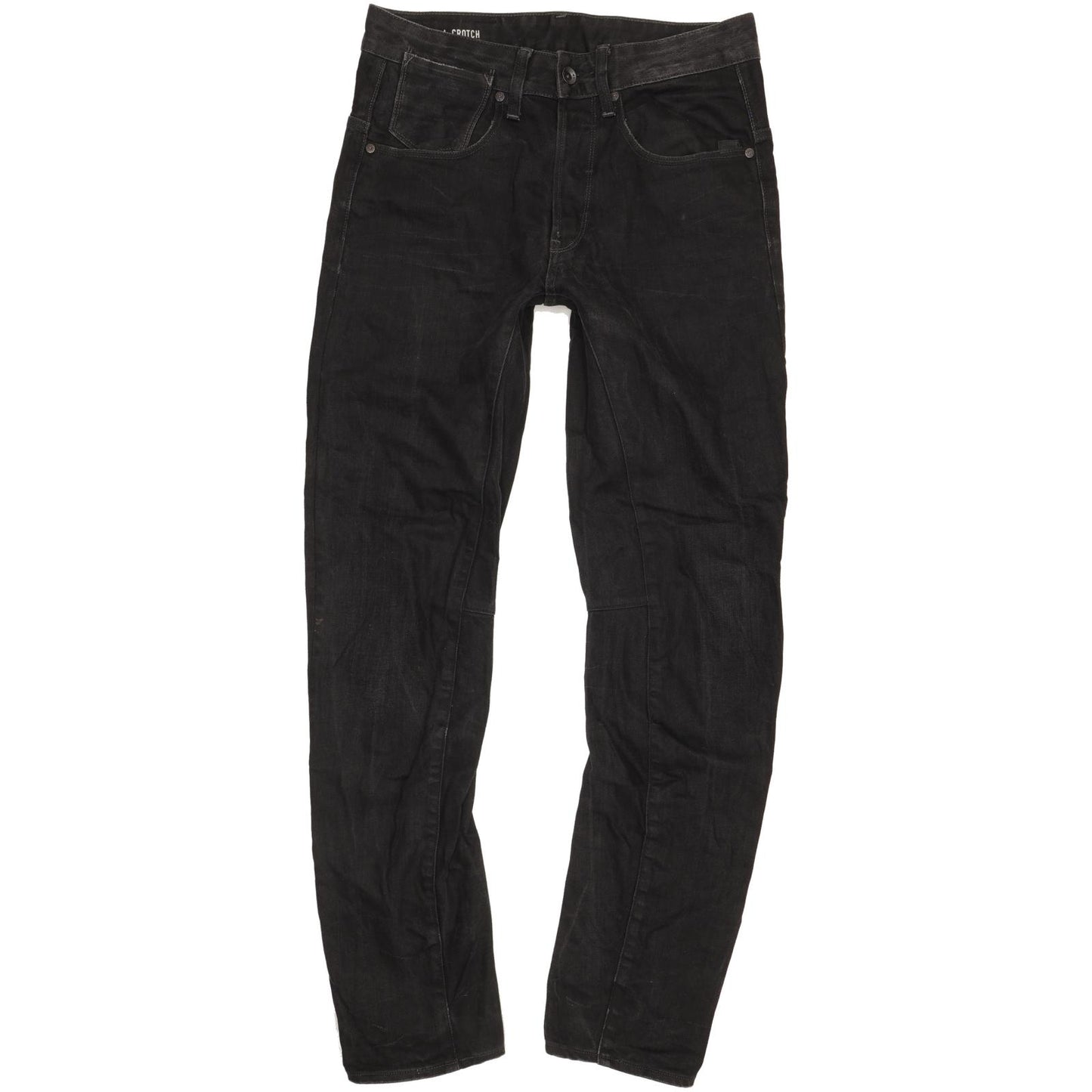 G-Star A Crotch 3D Men Black Tapered Regular Stretch Jeans W30 L34