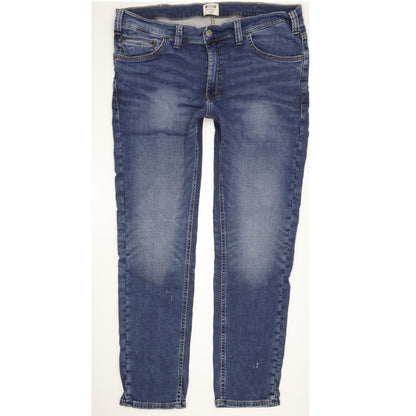 Mustang Oregon Men Blue Tapered Regular Stretch Jeans W36 L32
