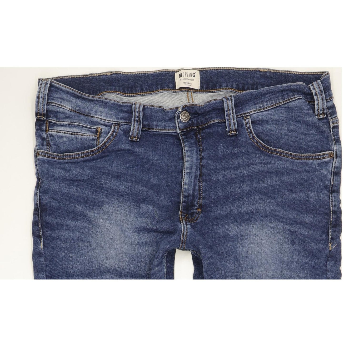 Mustang Oregon Men Blue Tapered Regular Stretch Jeans W36 L32