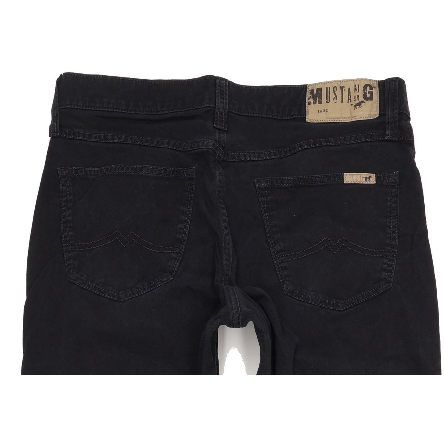 Mustang Men Black Straight Regular Stretch Jeans W32 L32