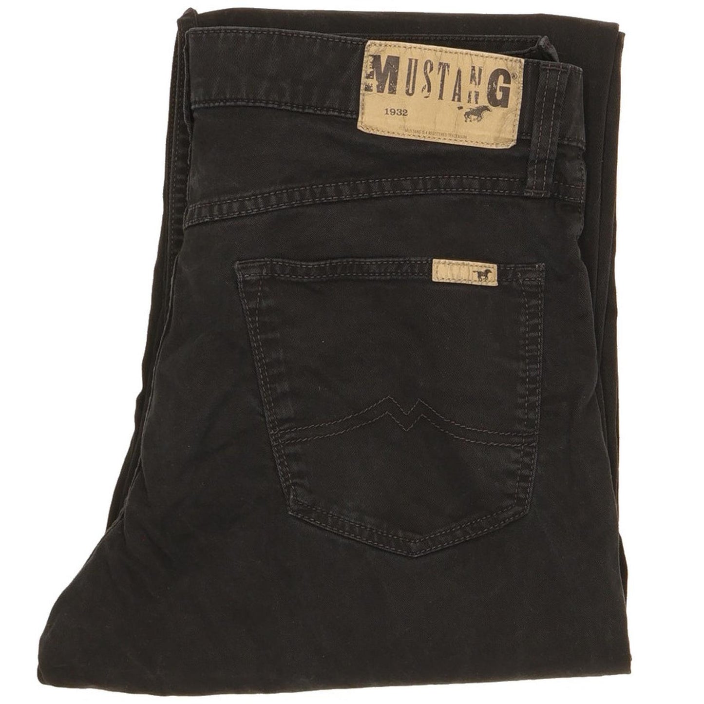Mustang Men Black Straight Regular Stretch Jeans W32 L32